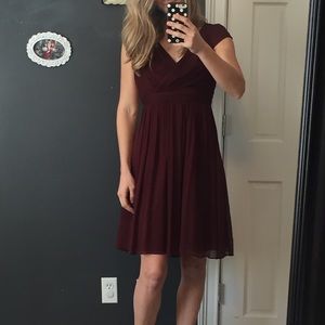 J crew chiffon wine colored bridesmaid dress